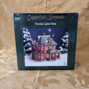 Copperfield Keepsake Christmas Village News Office Porcelain Lighted House